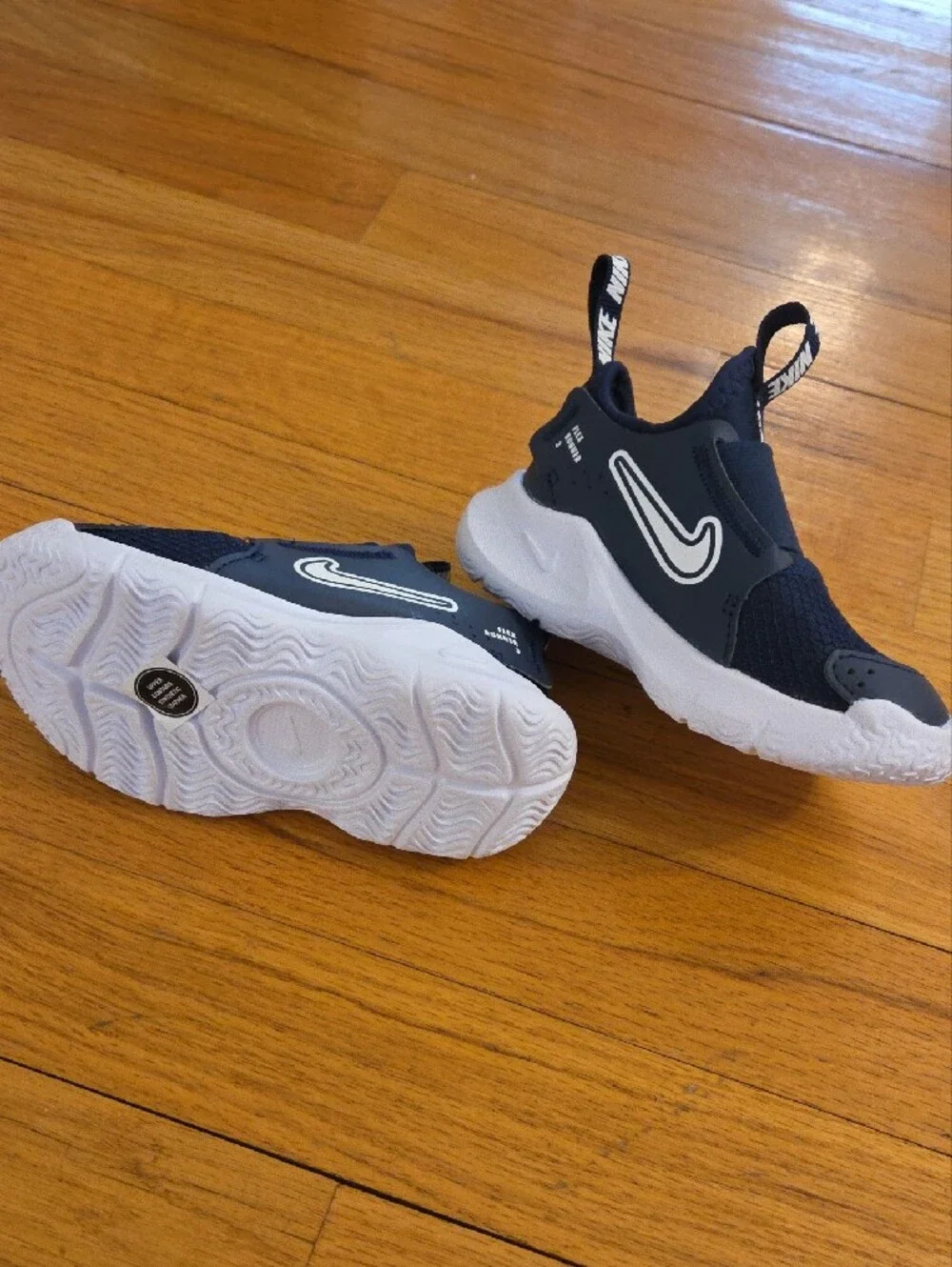 Nike Kids Navy and White Slip-On Sneakers